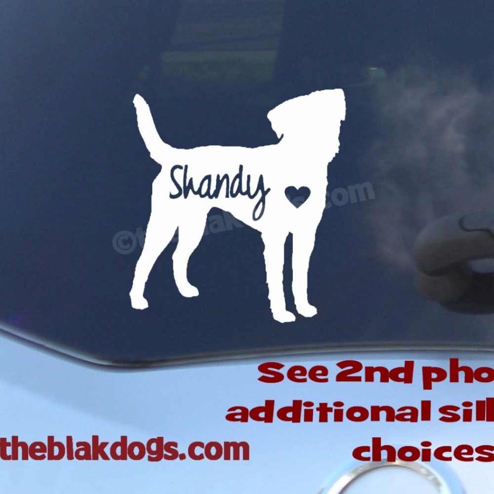 Border Terrier sticker, dog breed silhouette, car decal, vinyl sticker
