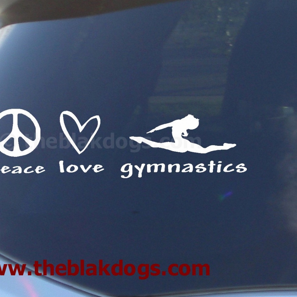 Peace Love Gymnastics Vinyl Sticker Car Decal Blakdogs Vinyl Designs